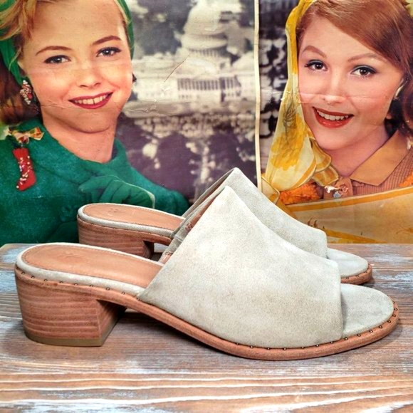 Frye | Shoes | Frye Lucia Mule Size 8 Womens Tan Beige Suede Slip On Block  Heel Sandals | Poshmark